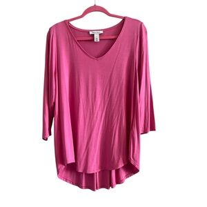 White House Black Market Pink 3/4 Sleeve Tunic Size Large